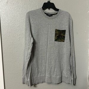 Forever 21 gray long sleeve w camo pocket